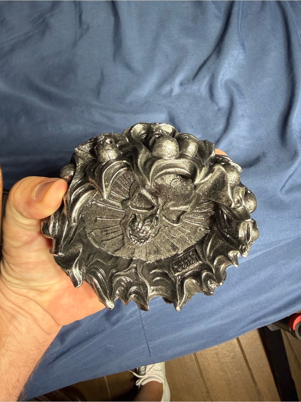 Skull Sunburst Decorative Trinket Dish - Metallic Black - Picture 6 of 8